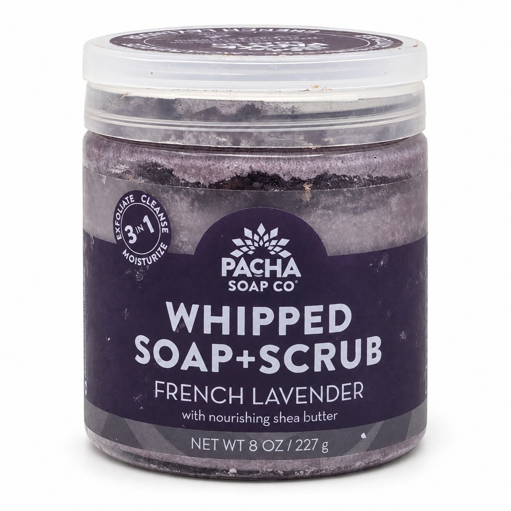 Pacha Soap Co Whipped Soap Scrub French Lavender 8 oz New Sealed
